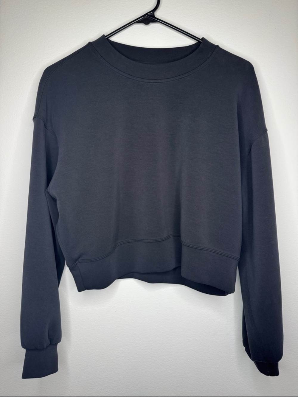Lululemon Perfectly Oversized Cropped Crew Sweatshirt - Black